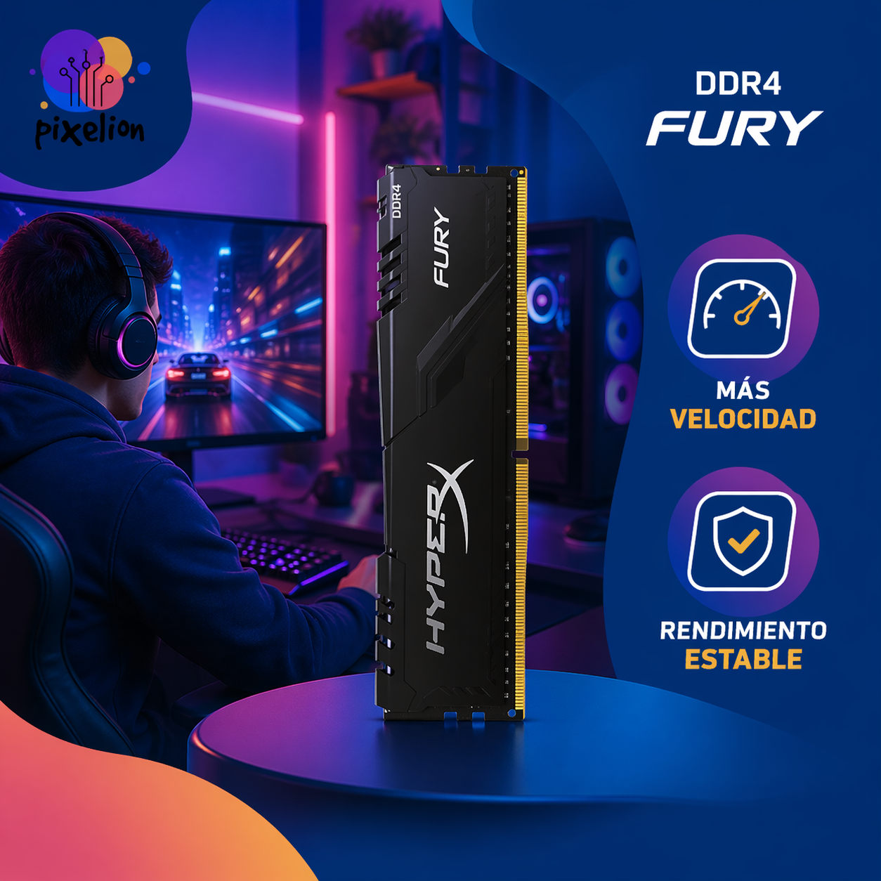 Memoria RAM HYPER FURY X 8GB 3200mhz - Image 4